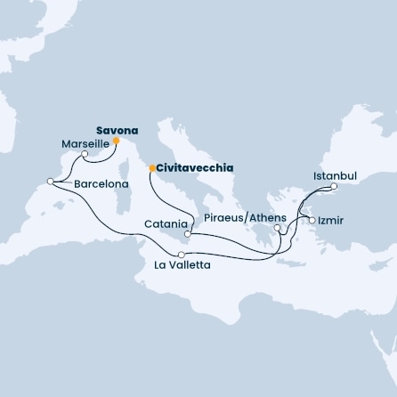 Italy, Turkey, Greece, Malta, Spain, France