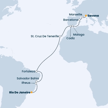 Brazil, Canary Islands, Spain, France, Italy