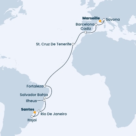 France, Italy, Spain, Canary Islands, Brazil