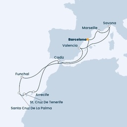 Spain, France, Italy, Madeira , Canary Islands